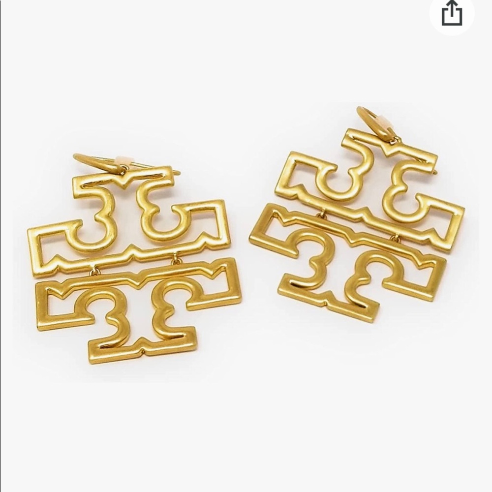NWT Tory Burch Britten double "T" Logo Drop Earrings
